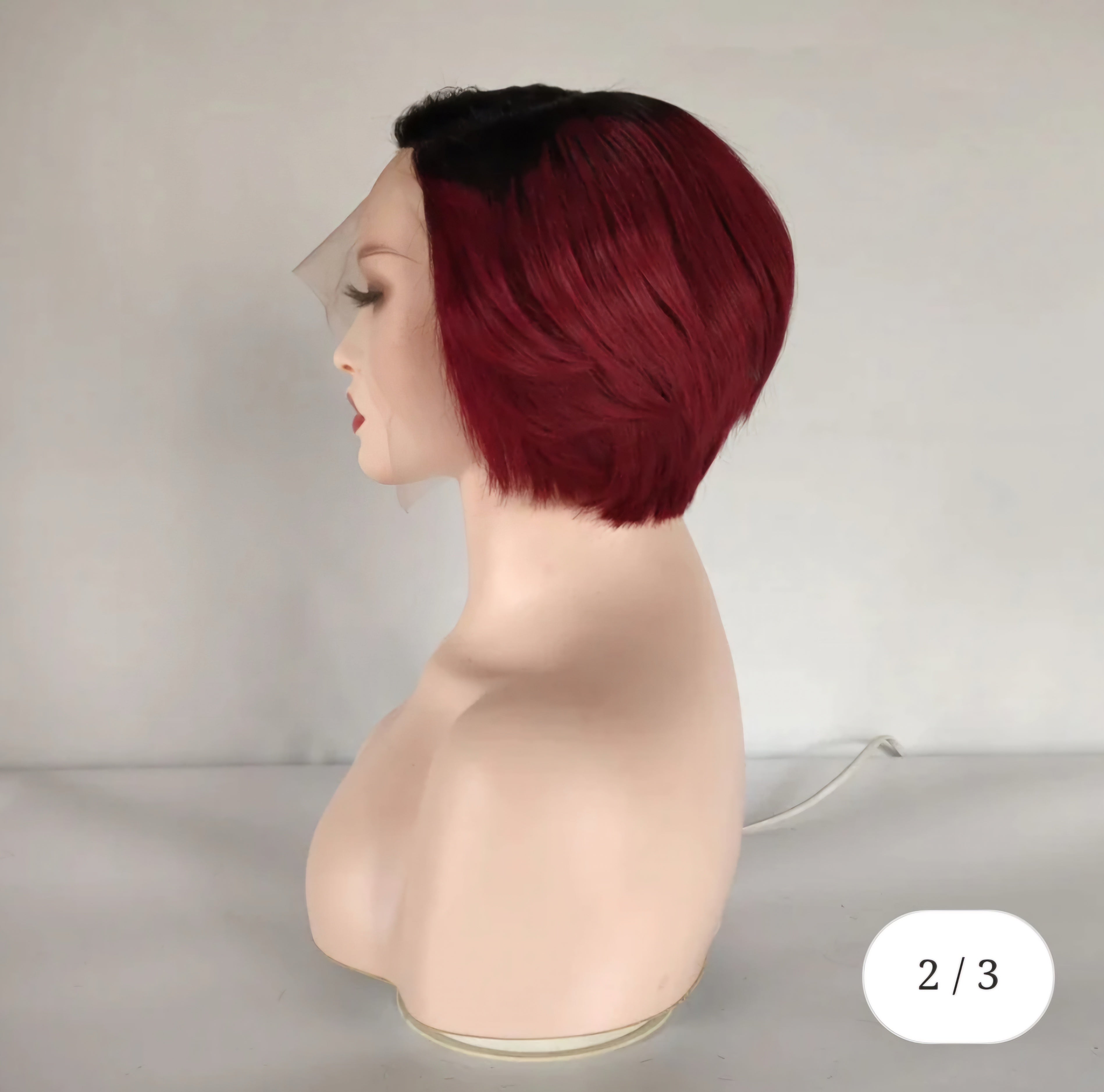 1B/99J 13x1 T Lace Part Short Pixie Cut Wigs Human Hair For Women