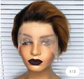 T1B/30 13x1 T Part Short Pixie Cut Lace Wig Human Hair
